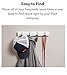 BIRDROCK HOME Wall Mounted Folding Hooks | 4 Folding Coat and Hat Rack Hooks | Satin Nickel Hooks | White Rail