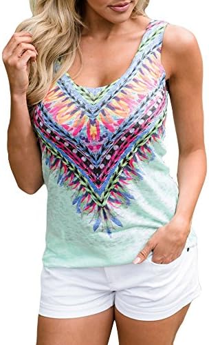HOMEBABY Womens Summer National Wind Print Casual Sleeveless Top Blouse T-Shirt Vest Camis,Ladies Sleeveless Blouse T-Shirt Sport Gym Yoga Fitness Workout Holiday Crop Top