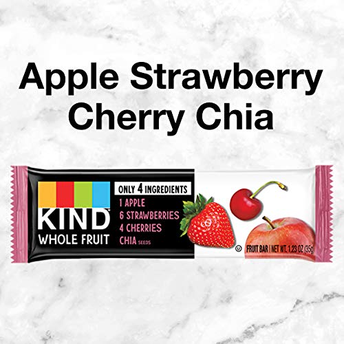 KIND Whole Fruit Bars, Strawberry Apple Chia, No Sugar Added, 1.2oz, 12