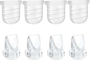 G GENLEAS 4Pcs Duckbill Valves and 4Pcs Silicone Diaphragms Breast Pump Parts Compatible with eufy E10/S1/S1 Pro, Lansinoh Discreet Duo, NCVI/Nuliie/NICEGREEN Life/Zooawa S32 Breast Pump Replacement Parts