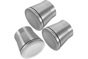 SUPVOX 3pcs Stainless Steel Manual Spice Grinder Caps, Replacement Metal Seasoning Bottle Covers for Salt