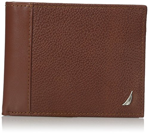 Nautica men s milled leather passcase wallet