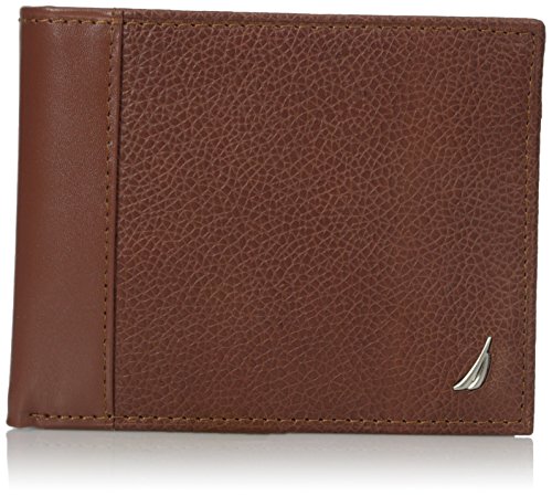 Nautica Men's Milled Leather Passcase Wallet