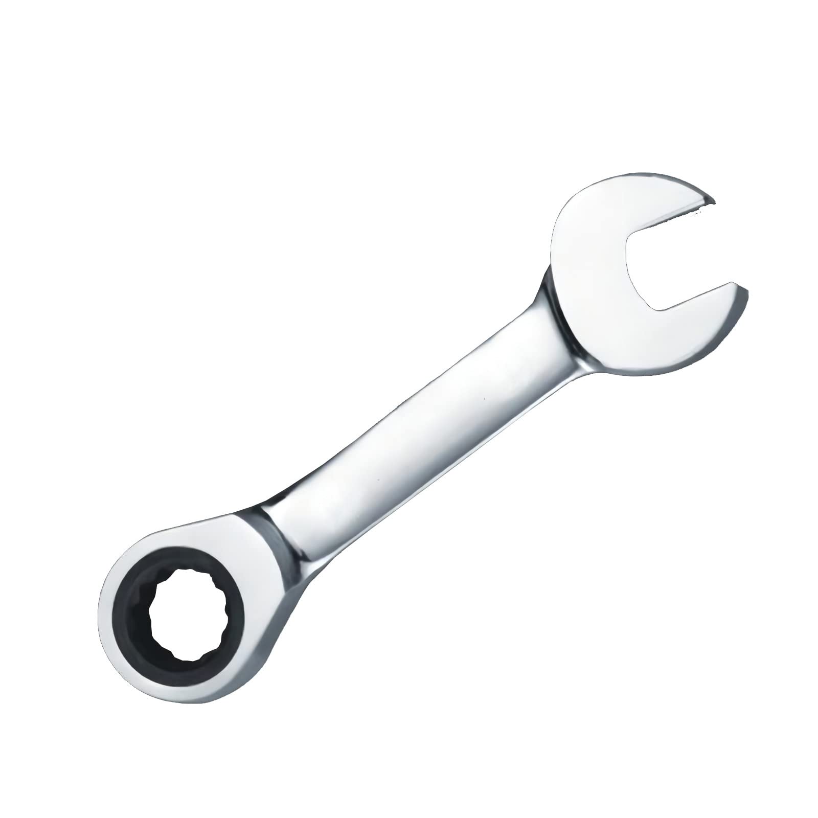 Leliafleury Stubby Ratchet Spanner 13mm, Short Combination Ratcheting Wrench, Mini Open End Spanner, Small Metric Home Tools for Repair Bicycle