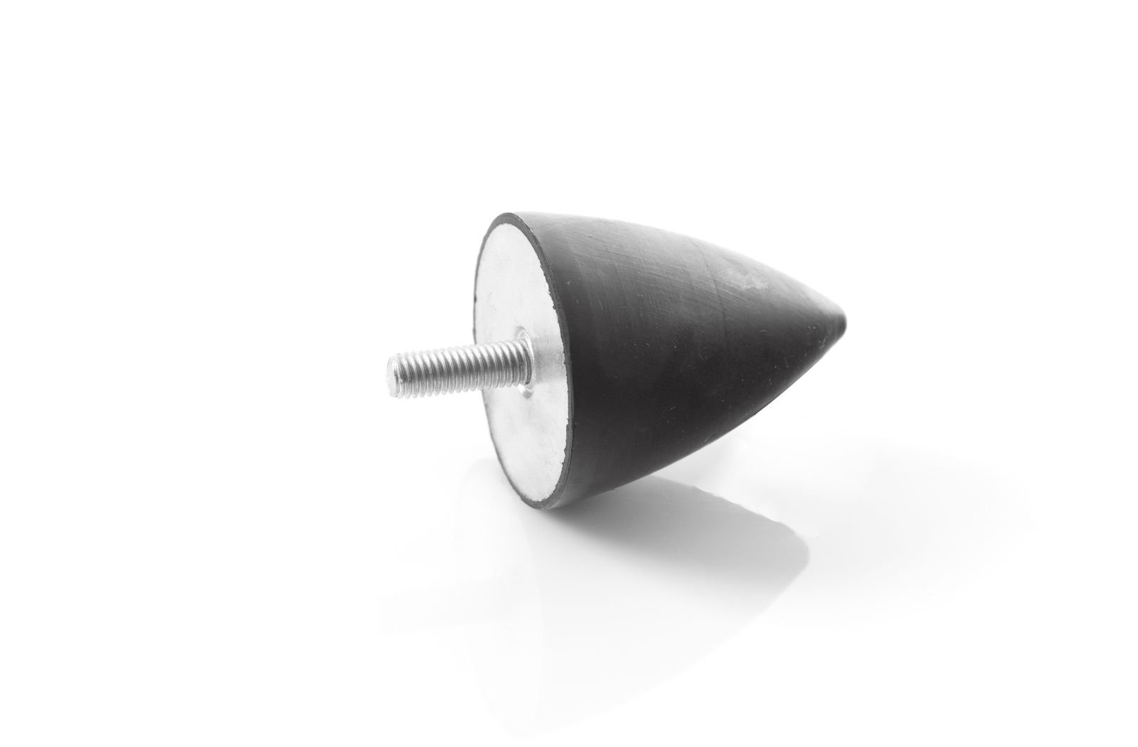 Arioluer Pack of 4 Rubber Stops Parabolic Buffer Type Kp M8 x 20 30 x 36 mm, Black, Rubber, Steel, Galvanised in Accordance with DIN EN 12329