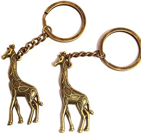 Minigianni 2 Pcs Giraffe Shaped Bag Purse Pendant Ornament Charm Elegant Key Ring Chain Keychain Keyring(YXB170)