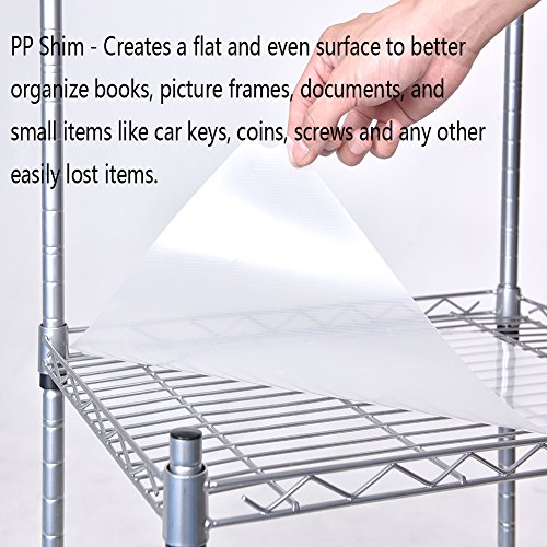 JS HANGER Wire Shelving Unit, 5-Tier Rolling Storage Shelf 29''W X 14''D X 61''H, Silver - Thumbnail 3