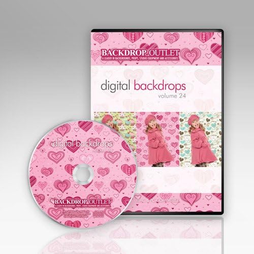 Digital Backdrops Cd By Backdrop Outlet Volume 24 Mac & Windows green screem backgrounds Hearts Valentine's Day