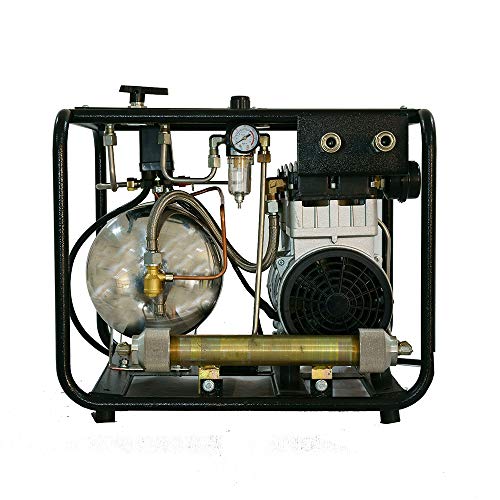 HPDAVV 110V 1100W for Scuba Hookah Diving Air Compressor 115psi Electronic Pump with 15ft Hose & Respirator,Two Air Outlets