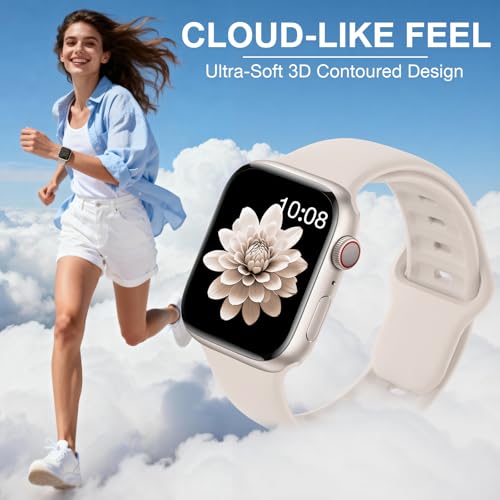 EPULY Silicone Strap Compatible with Apple Watch Straps 38mm 40mm 41mm 42mm 44mm 45mm 46mm 49mm Women Men, Soft Waterproof Sport Wrist Band for iWatch Series 11 10 9 8 7 6 5 4 SE Ultra 3 2 1