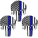 Reflective Punisher Skull 5.5 x 4.1 inch & US flag Decals with Thin Blue Line for Cars & Trucks, American USA Flag Decal Sticker Honoring Police Law Enforcement Window Bumper Vinyl Stickers (3-PACK)