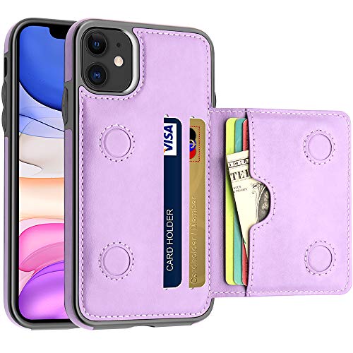LakiBeibi Case for iPhone 11 with Card Holders, Dual Layer Lightweight