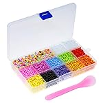 OPount Foam Balls Made of Styrofoam 5000 Pieces 0.1-0.15 Inch 12 Colours with Storage Case and Mixing Stick for Arts and Crafts