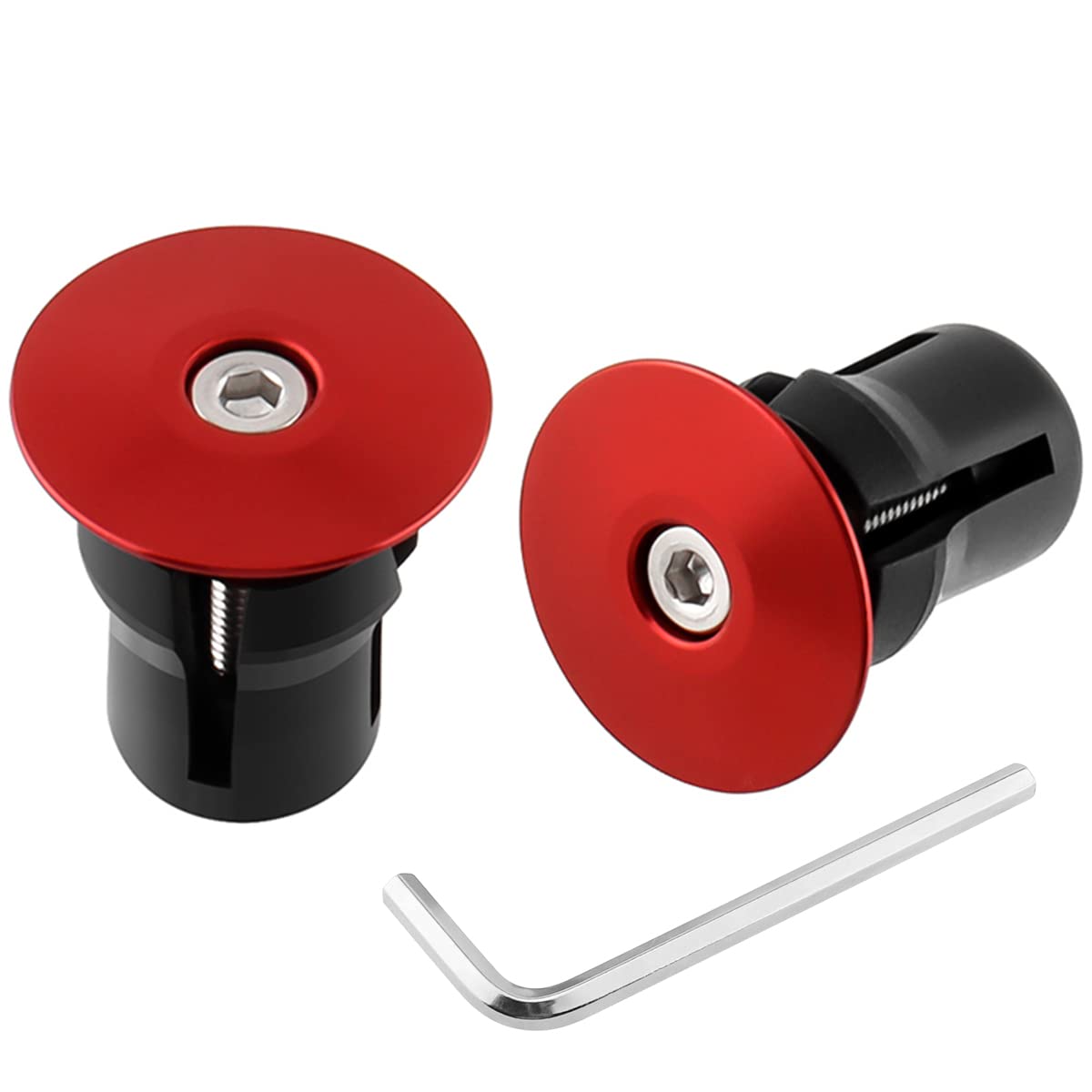 MUQZI Bicycle Bar End Plugs Handlebar End Plugs Aluminum Bike Handlebar Cap Bar End Caps, Red