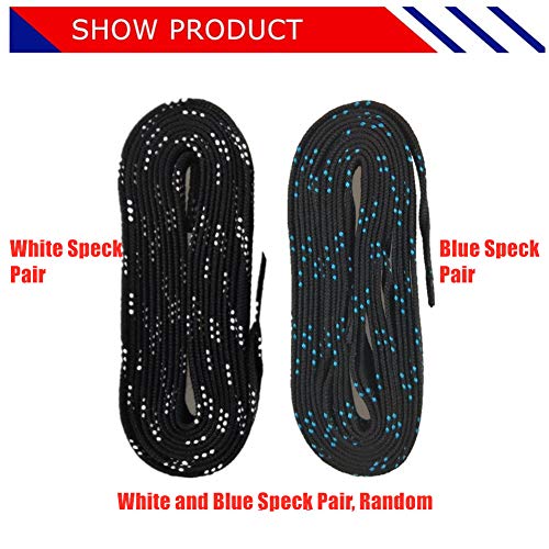 image for Adarowigen MEZUT Hockey Skate Laces Waxed and 1 Tightener,Heavy Duty f