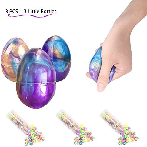Egg Slime, Soft Galaxy Slime Fluffy Slime Putty Slime with Fruit Pack Scented Stress Relief Toy Sludge Toys for Kids and Adults