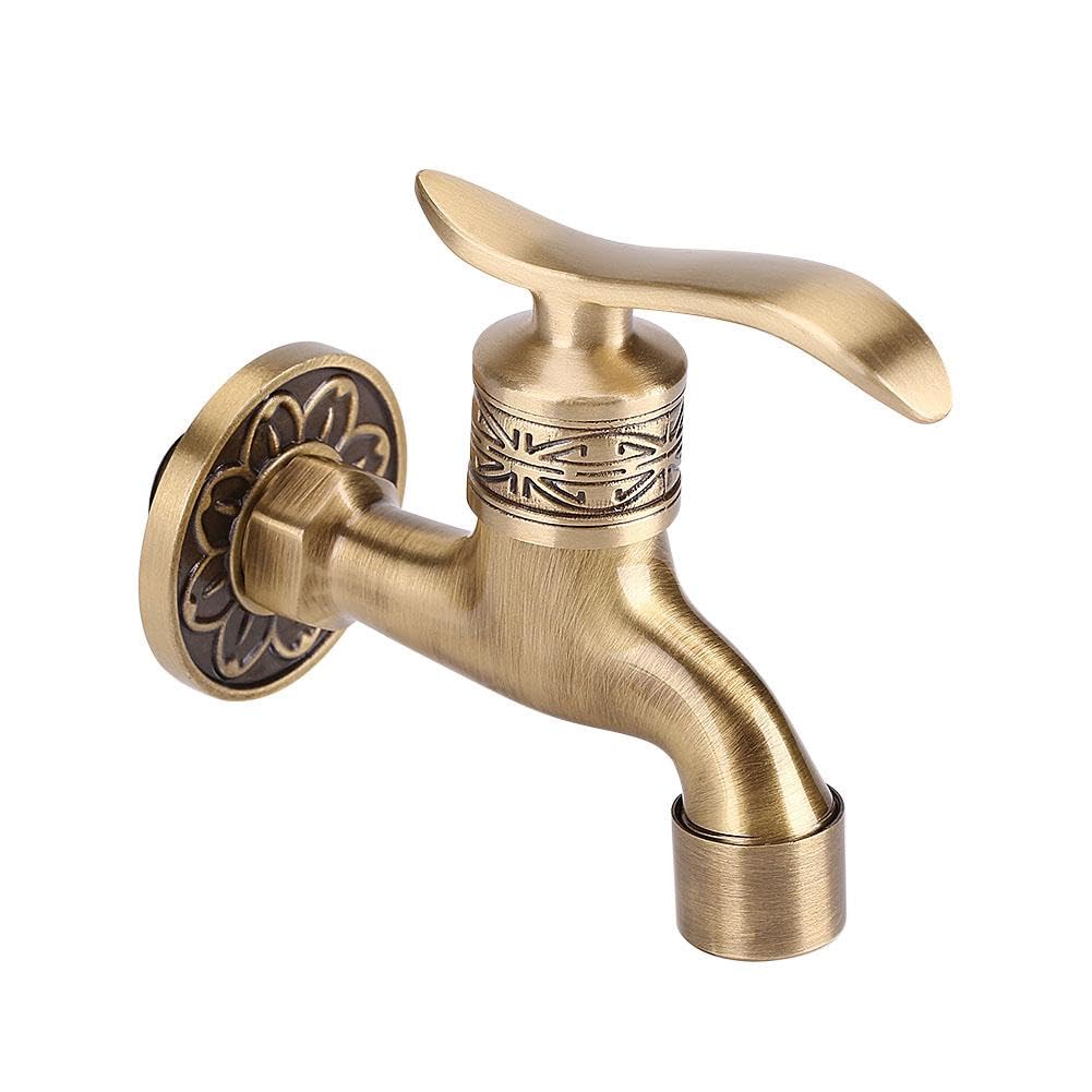 Washing Machine Faucet - Antique Style Brass Washing Machine Faucet Wall Mount Laundry Cold Water Tap Bathroom Use