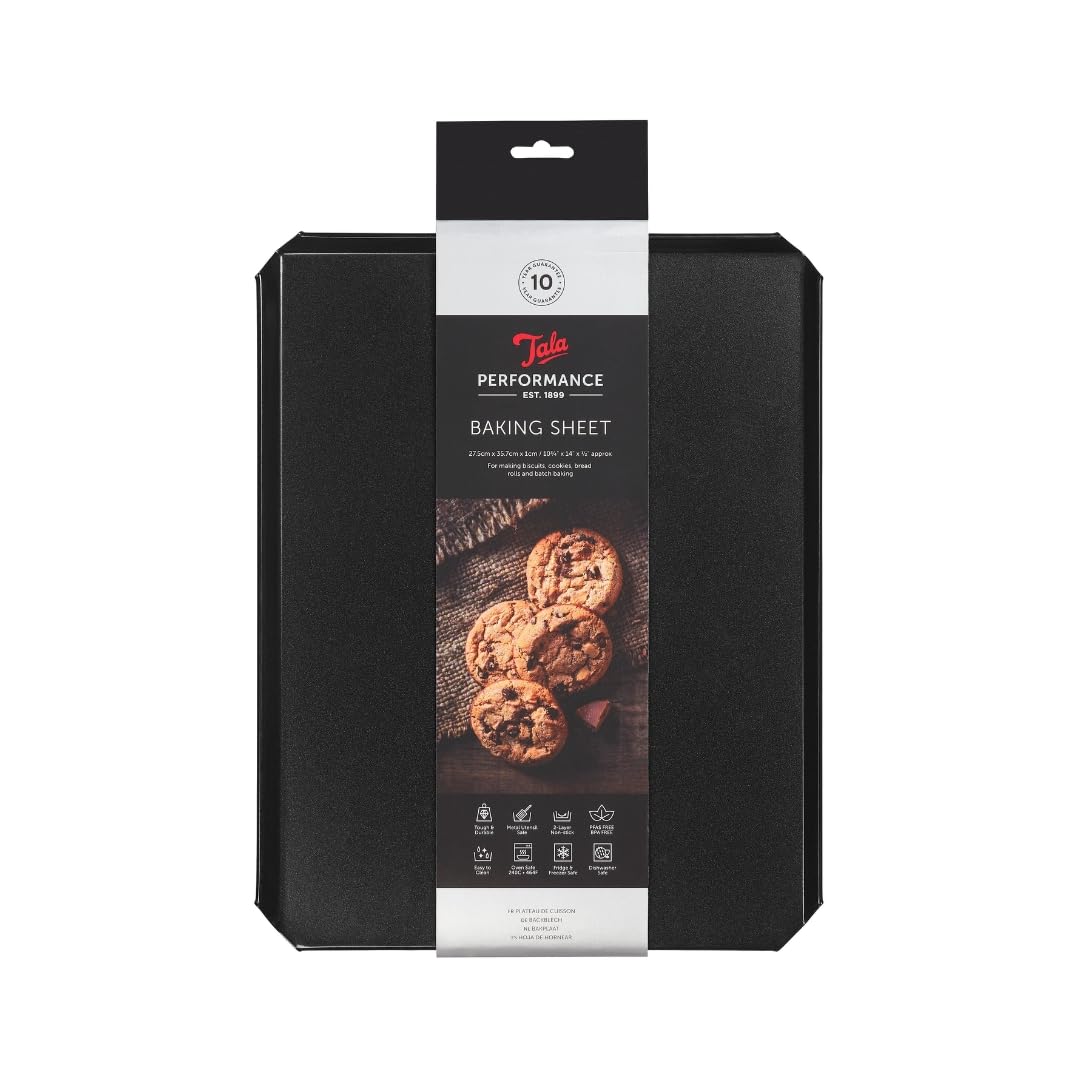 Tala Performance Baking Sheet, Professional Gauge Carbon Steel with Eclipse Non-Stick Coating, Perfect for Cooking and Roasting, 35.6x28.0x1.18 cm,Medium Size