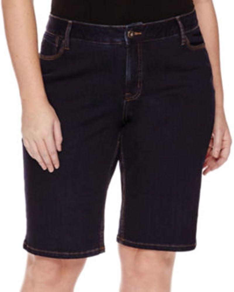 St. John's Bay Denim Bermuda Shorts Plus at Amazon Women’s Clothing store