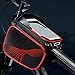Big Ant Bike bag, Waterproof Bicycle Frame Bike Handlebar Bags with Sun Visorr And Headphone cable hole， Mountain Bike Bag with Touch Screen for iPhone 8 7Plus 6s 6plus 5s 5 Blow 6.2 Inch (Red)thumb 1
