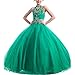 Meilishuo Girls High Neck Beads Flower Girl Pageant Ball Gowns