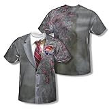 Dark Knight Two Face Costume Mens Poly Short Sleeve Sublimation Crew Shirt