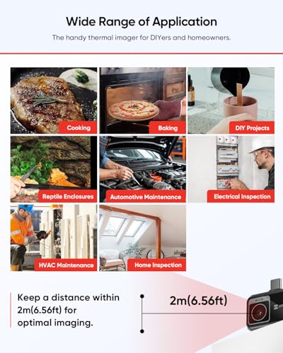 Hikmicro Minie Thermal Camera iPhone & Android, 192 * 192 SuperIR Resolution, Thermal Imaging Camera No Battery for Phone/Tablet, USB C/Lightning Port,Support iPhone 15/16/17 iOS