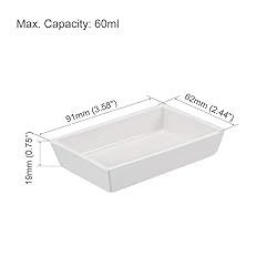 uxcell Porcelain Crucible 60ml Rectangular Boat