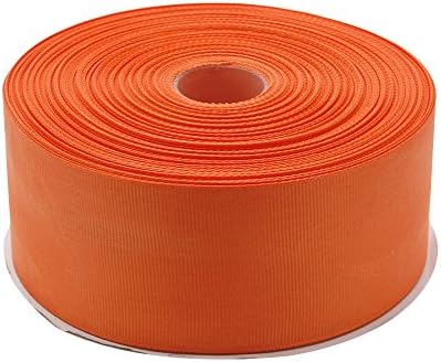 Topenca Supplies 2 Inches x 50 Yards Double Face Solid Grosgrain Ribbon Roll, Orange