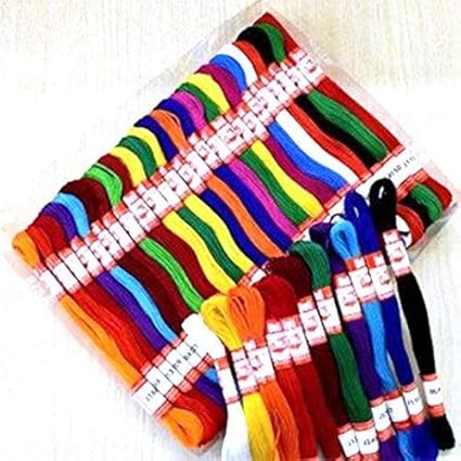 Lovely Arts Collection Hand Embroidered Cotton Thread Skeins for Craft Projects, Multicolour