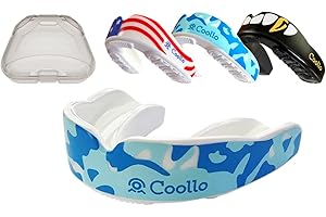 COOLLO SPORTS Boil and Bite Mouth Guard (Youth & Adult) DA Custom Fit Sport Mouthpiece for Football, Hockey, Rugby, Lacrosse,Boxing,MMA(Free Case Included!)