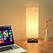 ZEEFO Bedside Table Lamp, Retro Style Solid Wood Base Table Lamps with Fabric Shade Nightstand Mini Desk Lamps for Bedroom, Living Room, Bookcase (Square)