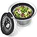 Salad spinner lettuce dryer large - with bowl and colander basket. BPA free clear plastic kitchen 5L spinners, vegetable washer dryers with smart lock lid. Easy water drain system is good for greens