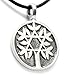 Pewter Tree of Life with Star of David Pendant on Leather Necklace