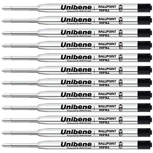 Unibene Parker Compatible Ballpoint Refills 12 Pack,1.0mm Medium Point-Black, Smooth Writing Replaceable German Ink Tactical Pen Refills for Parker Ballpoint/UZI Pen - Thumbnail 5