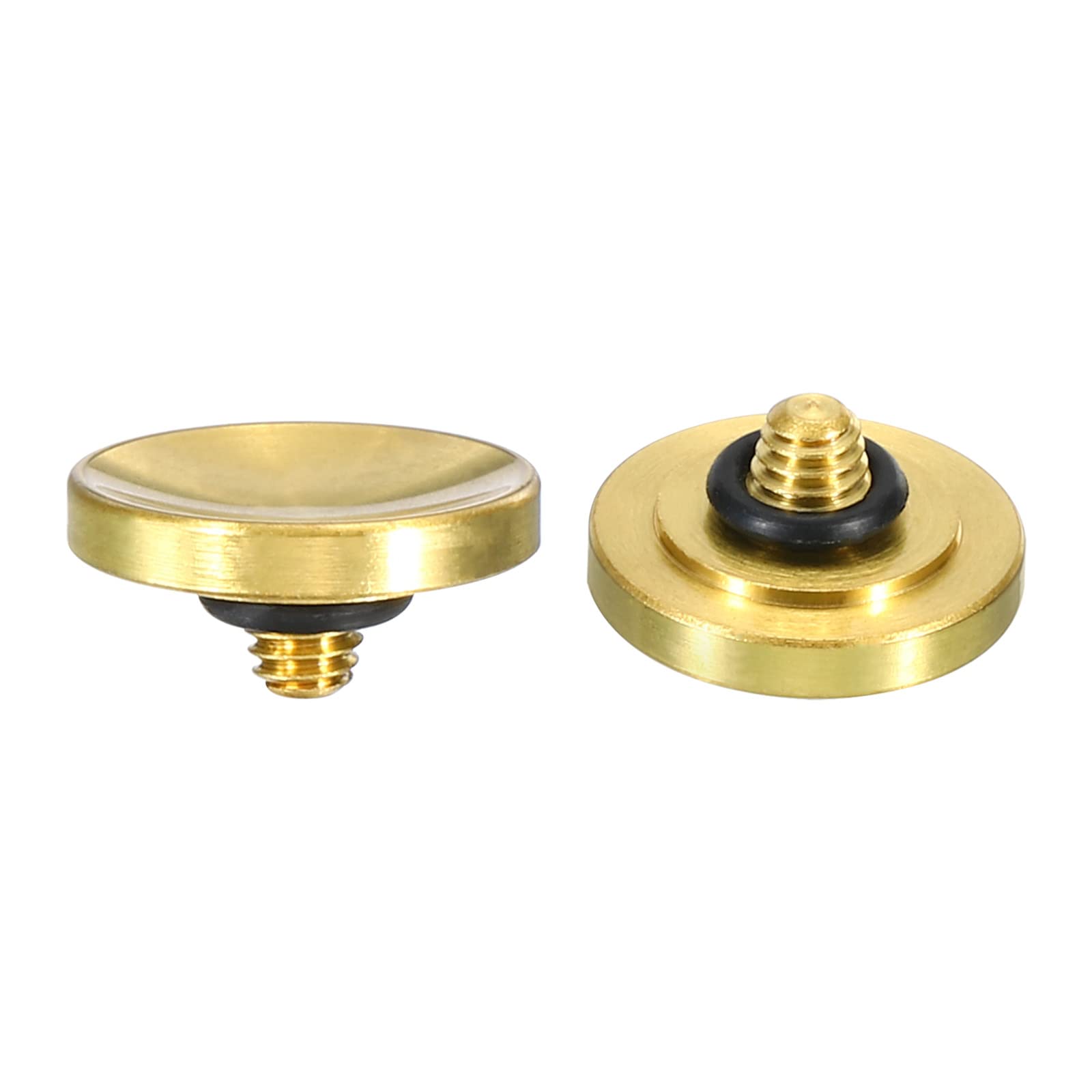 PATIKIL Camera Shutter Button, 2 Pack Soft Shutter Release Button Pure Copper Camera Button Concave suitable for Nikon for Fujifilm for Leica DSLR/SLR Camera, Golden