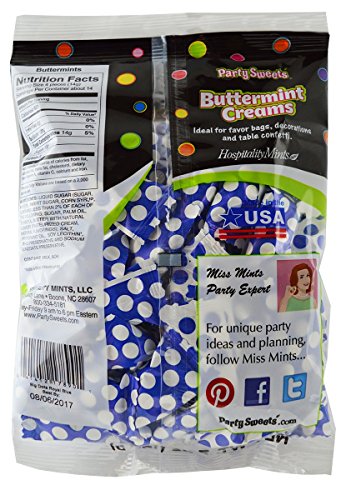 Party Sweets Big Dots Royal Blue Buttermints by Hospitality Mints, Appx 300 mints, 7-Ounce Bags (Pack of 6) - Thumbnail 2