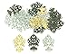 ALIMITOPIA Filigree Wrap Charm Pendant Connector,Metal Laminate Decoration Supplies for DIY Hairpin Headwear Earring Costume Jewelry Making(30pcs)