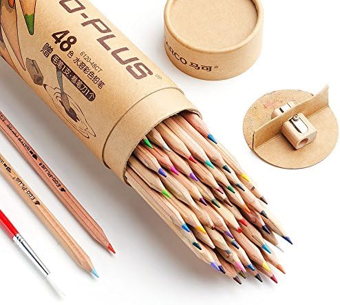 Assorted colored pencils in a set for coloring and drawing.