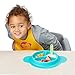 Squooshi Silicone Divided Dish - Fun Placemat - Easy to Clean - Dishwasher and Microwave Safe - Soft and Unbreakable - FDA Certified Silicone - Great for Baby or Older Kids. (Aqua)