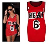 Forever Womens Celebrity Inspired Bulls 33 and Heat 6 Print Sports Vest Top