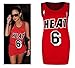 Forever Womens Celebrity Inspired Bulls 33 and Heat 6 Print Sports Vest Top