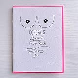 Congrats on Your New Boobs, Congrats on Your New Rack Greeting Card - Letterpress New Boobs Card - DeLuce Design