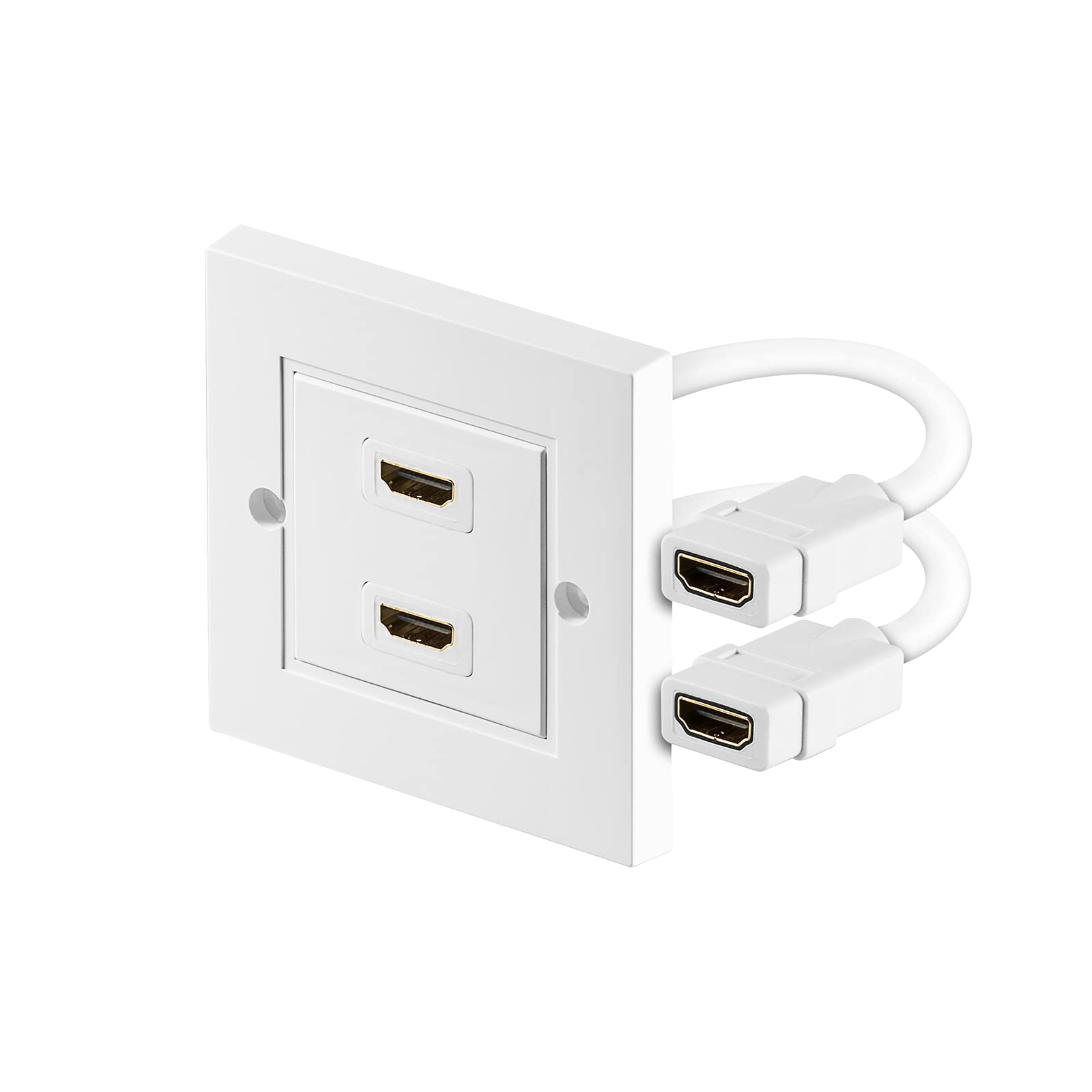 Goobay 51723 HDMI Wall Socket, Gold-plated, White
