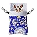 KINTOR Sugar Gliders Sleeping Pouch Snuggle Cage Hanging Bed House for Squirrels Marmosets Rats Hamster Small Pets (M-9x6inch, Blue Deer)