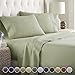 HC COLLECTION Bed Sheets Cal King, Hotel Luxury Platinum 1800 Series Brushed Microfiber Flat Sheet Deep Pocket Fitted Sheet and 2 Envelope Pillowcases, Ultra Soft 4 Pcs Bedding for Hot Sleepers, Sage