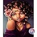 LIPHISFUN DIY 5D Diamond Painting by Number Kit for Adult, Full Round Resin Beads Drill Diamond Embroidery Dotz Kit Home Wall Decor,30x40cm,African Girl