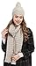 Bienvenu Women Fashion Winter Warm Knitted Scarf and Hat Set Skullcaps,Beige