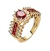 2017 New Arrival Red Jewelry Red Zircon Rings for Women & Men Engagement Band 10KT Yellow Gold Filled Crystal Wedding Ring (9)