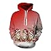 Uideazone Unisex Printed Ugly Christmas Hooded Sweatshirt Pullover Hoodie with Big Pockets